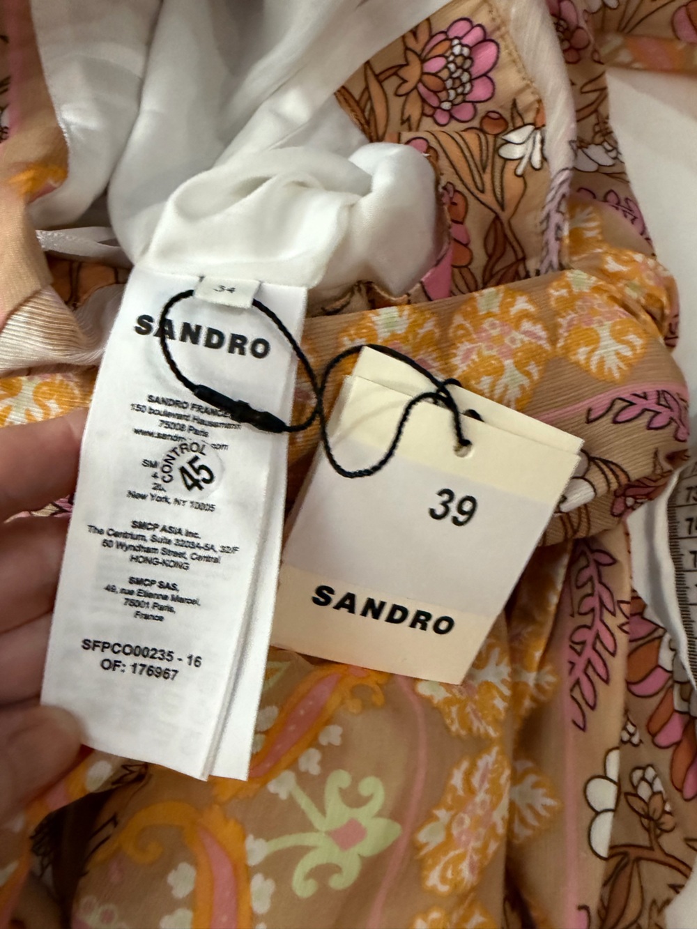 NWT SANDRO Dieppe Floral Linen Blend Jumpsuit 34 US 2 - Picture 9 of 16